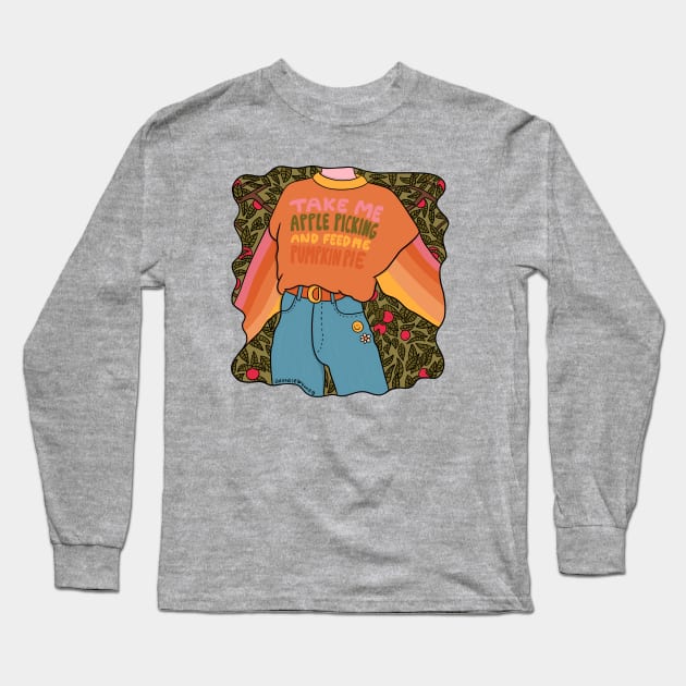 Apple Picking Long Sleeve T-Shirt by Doodle by Meg